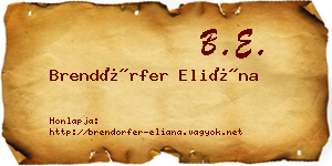 Brendörfer Eliána névjegykártya